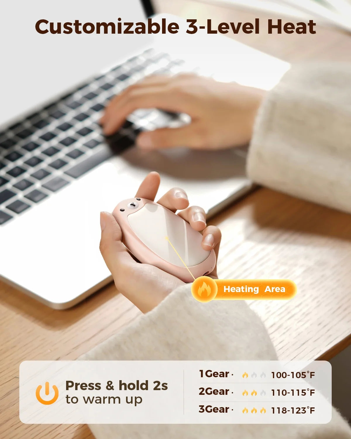 Rechargeable Hand Warmers 2 Pack – Cute Bear, 3 Heating Level Magnetic Handwarmers, Reusable Portable Heater, Christmas Gifts for Kids Teens","Features":["Long Lasting"]